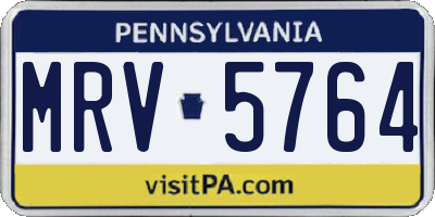 PA license plate MRV5764