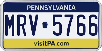 PA license plate MRV5766