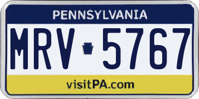 PA license plate MRV5767