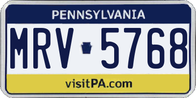 PA license plate MRV5768