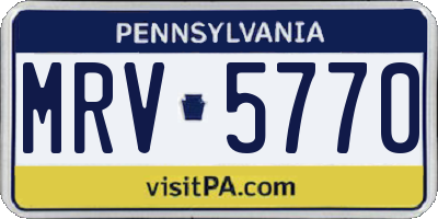 PA license plate MRV5770