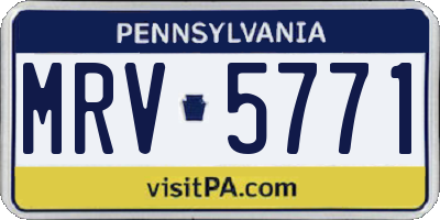 PA license plate MRV5771