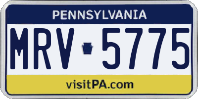 PA license plate MRV5775