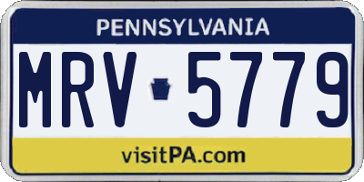 PA license plate MRV5779