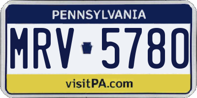 PA license plate MRV5780