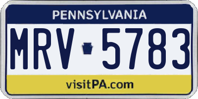 PA license plate MRV5783
