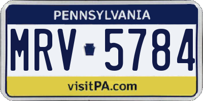 PA license plate MRV5784