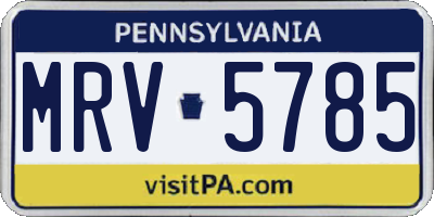 PA license plate MRV5785