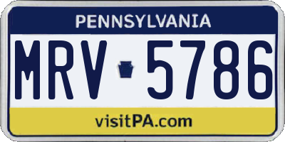 PA license plate MRV5786