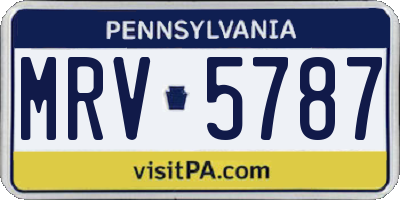 PA license plate MRV5787