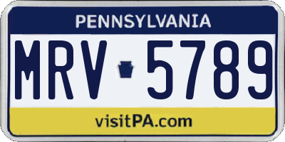 PA license plate MRV5789