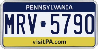 PA license plate MRV5790