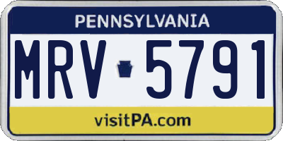 PA license plate MRV5791
