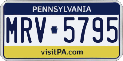 PA license plate MRV5795