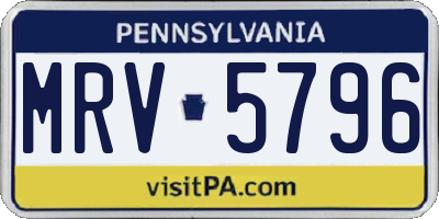 PA license plate MRV5796