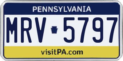 PA license plate MRV5797