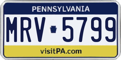 PA license plate MRV5799