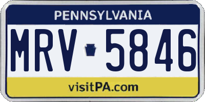 PA license plate MRV5846