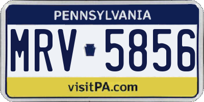 PA license plate MRV5856