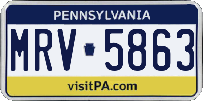PA license plate MRV5863