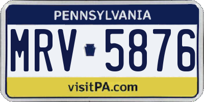 PA license plate MRV5876