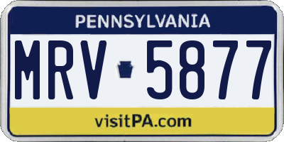 PA license plate MRV5877