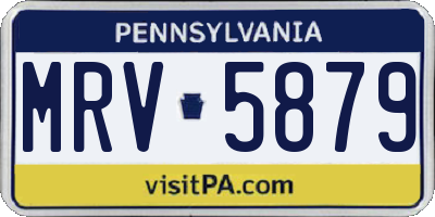 PA license plate MRV5879