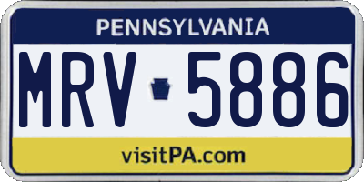 PA license plate MRV5886