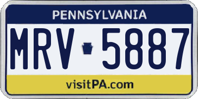PA license plate MRV5887
