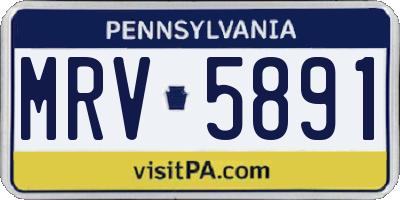 PA license plate MRV5891