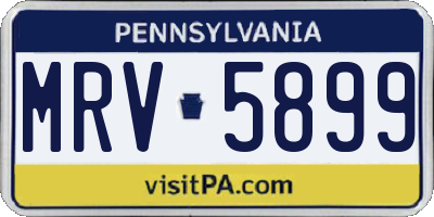 PA license plate MRV5899