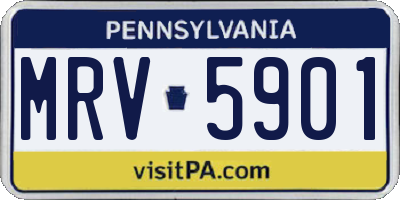 PA license plate MRV5901