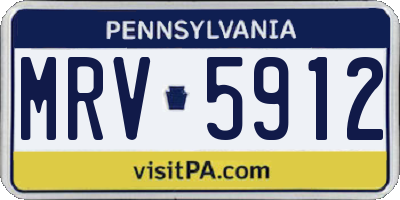 PA license plate MRV5912