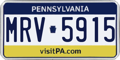 PA license plate MRV5915