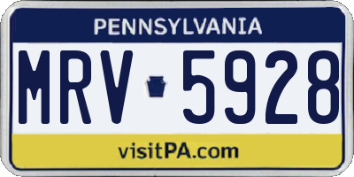 PA license plate MRV5928