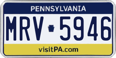 PA license plate MRV5946
