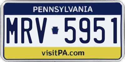 PA license plate MRV5951