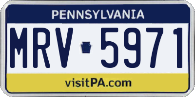 PA license plate MRV5971