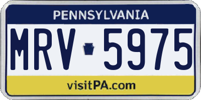 PA license plate MRV5975