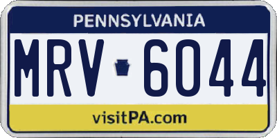 PA license plate MRV6044