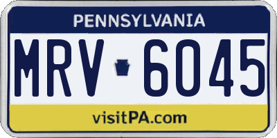 PA license plate MRV6045