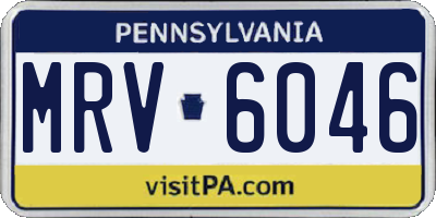 PA license plate MRV6046