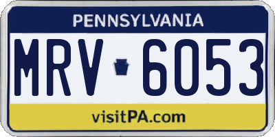 PA license plate MRV6053