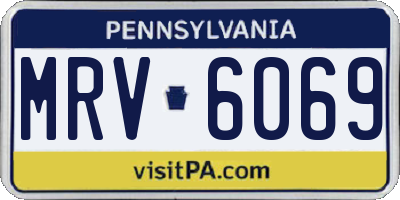 PA license plate MRV6069