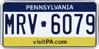 PA license plate MRV6079