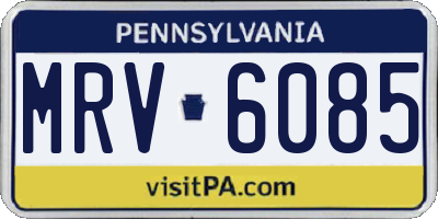 PA license plate MRV6085
