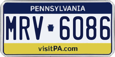 PA license plate MRV6086
