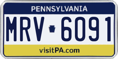 PA license plate MRV6091