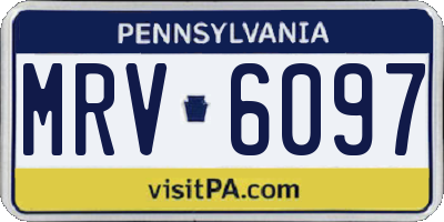 PA license plate MRV6097