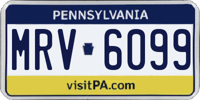 PA license plate MRV6099